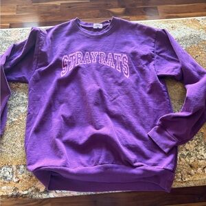 Purple strayrats heavyweight 100% cotton crewneck
